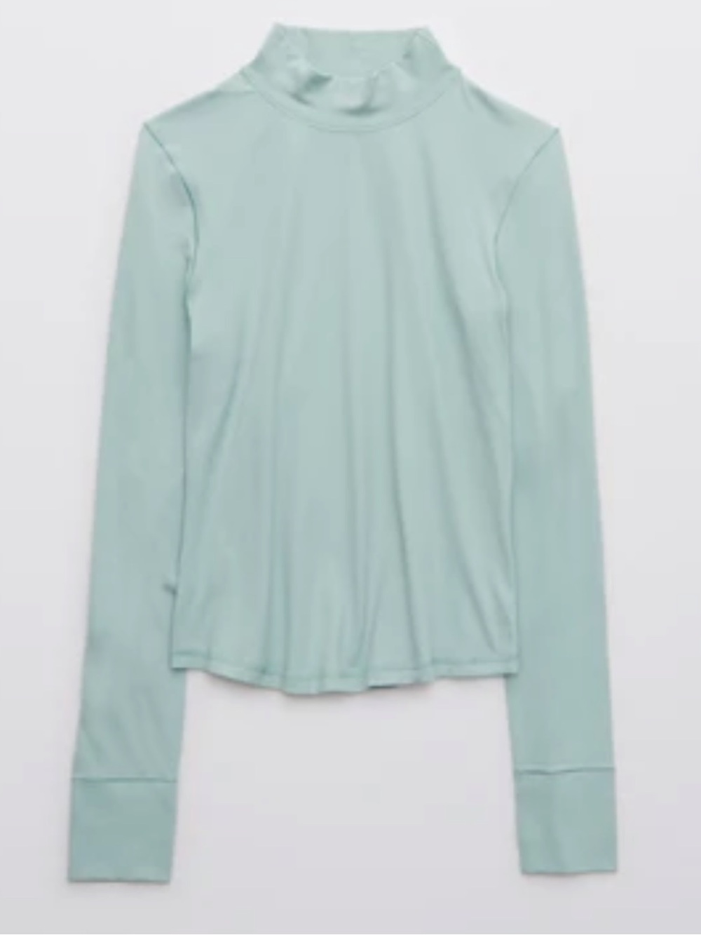 AERIE OFFLINE REAL ME XTRA LONG SLEEVE MOCK NECK T-SHIRT